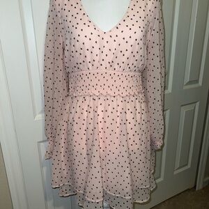 Pink Heart Print Dress